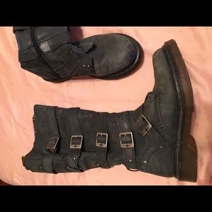 Dr Martens Phina distressed leather combat boots